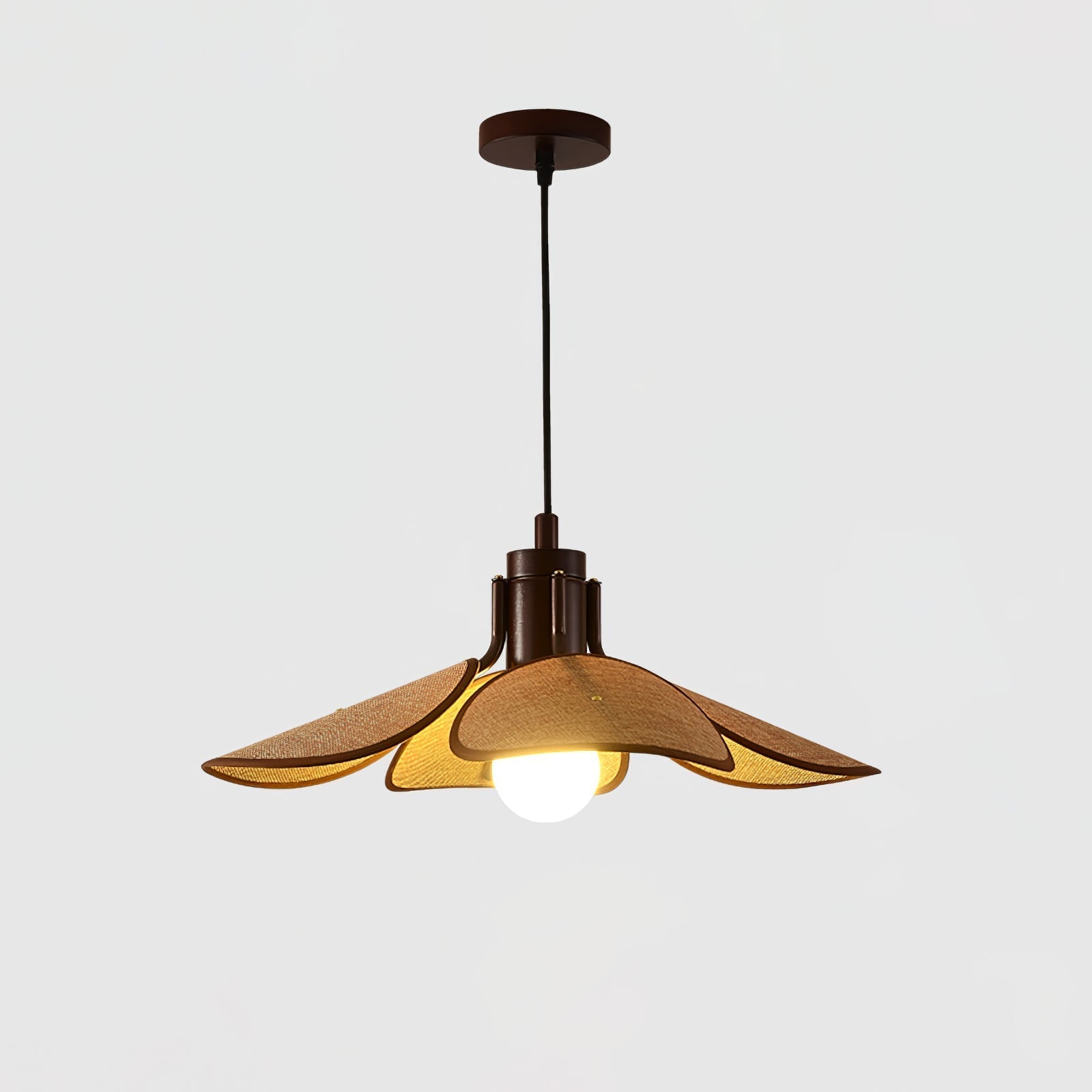 Petal Bloom Pendant Light Model A Dia 20.5″ x H 8.7″ / Walnut Color & Light Brown Pendant light