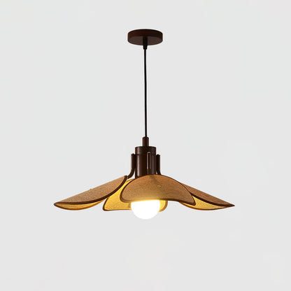 Petal Bloom Pendant Light Model A Dia 20.5″ x H 8.7″ / Walnut Color & Light Brown Pendant light