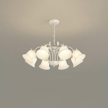 Petunia Chandelier 8 heads ? 33.5″ x H 31.5″ / Dia 85cm x H 80cm / White & White Chandelier