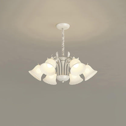 Petunia Chandelier 6 heads ? 28.3″ x H 31.5″ / Dia 72cm x H 80cm / White & White Chandelier