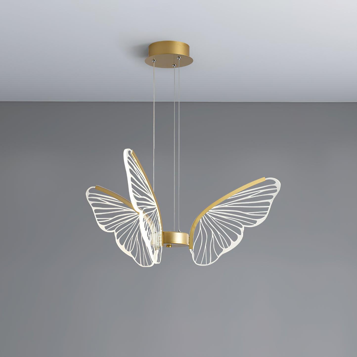 Phalaenopsis Chandelier 3 heads ? 26.7″ x H 11″ / Dia 68cm x H 28cm / Gold & Clear / Three-Color Changing Light