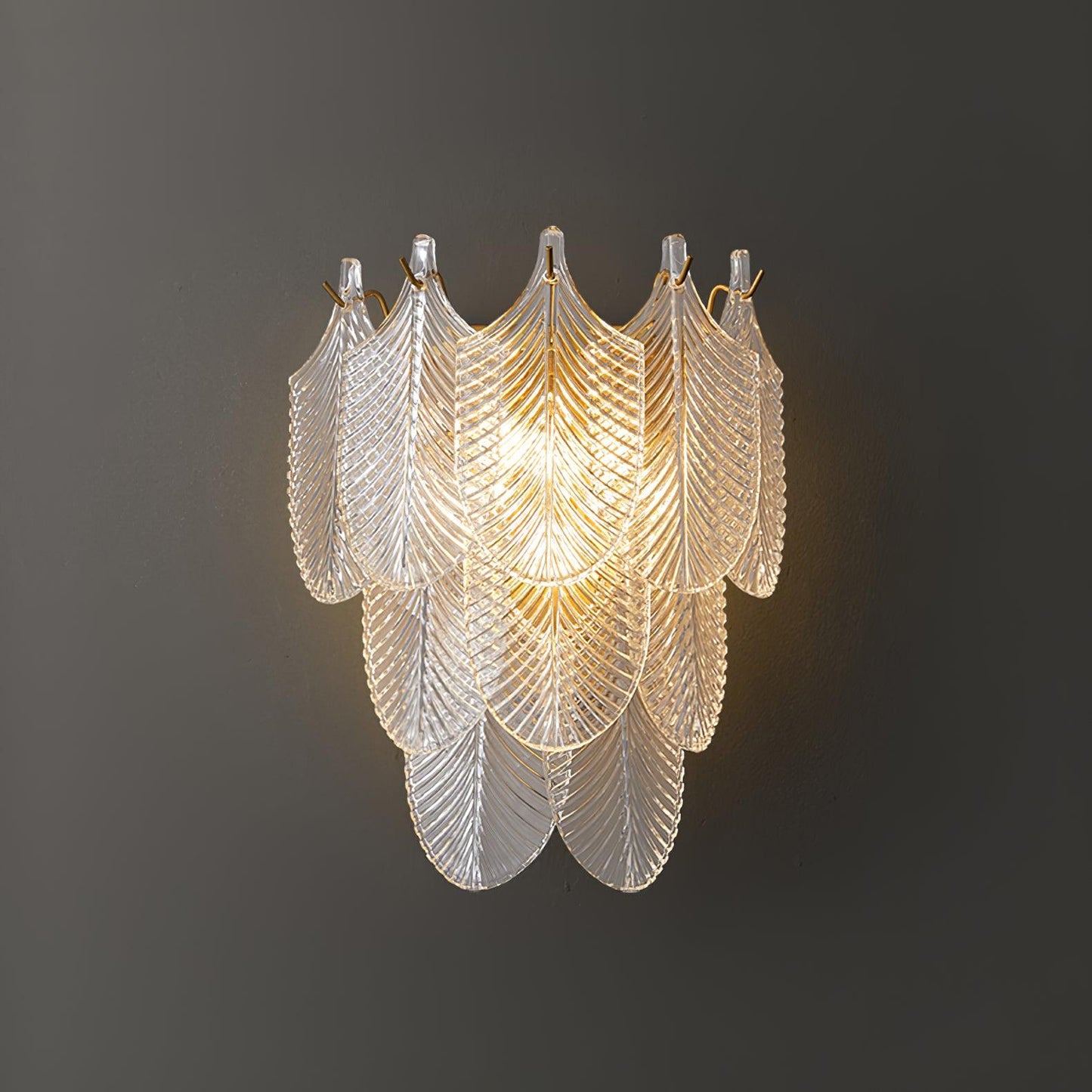 Piemonte Wall Sconce L 11.8″ x W 6.3″ x H 12.6″ / L 30cm x W 16cm x H 32cm / Brass + Clear Wall lamp