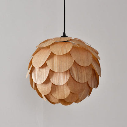 Pinecone Pendant Light ? 15″ x H 12.6″ / Dia 38cm x H 32cm / Wood Pendant light