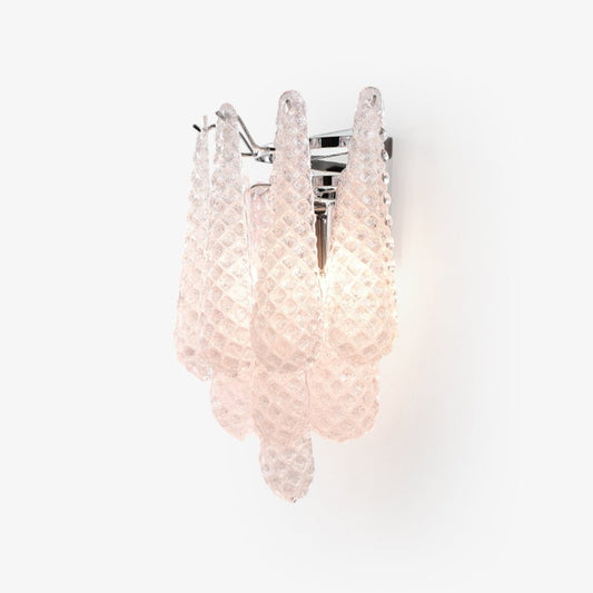 Pink Waffle Wall Sconce Dia 11.4″ x H 15.7″ / Chrome & Pink Wall lamp
