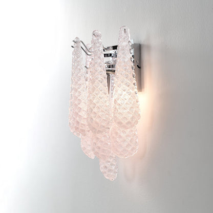 Pink Waffle Wall Sconce Dia 11.4″ x H 15.7″ / Chrome & Pink Wall lamp