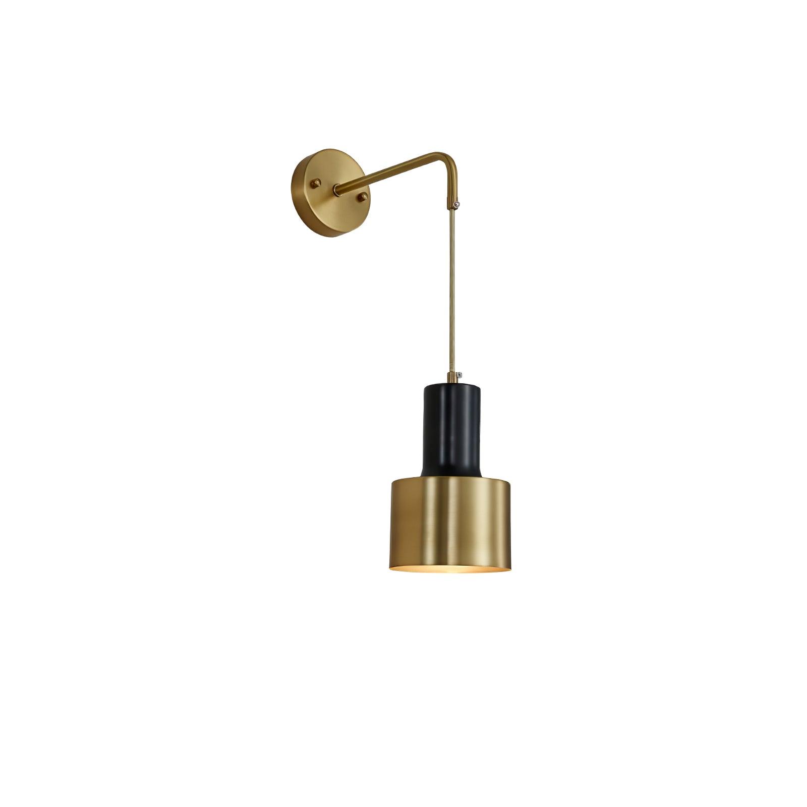 Pino Single Wall Lamp Dia 4.7″ x H 17.7″ / Dia 12cm x H 45cm / Brass & Black Wall lamp