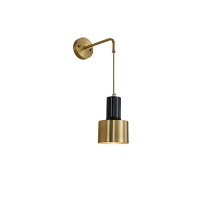 Pino Single Wall Lamp Dia 4.7″ x H 17.7″ / Dia 12cm x H 45cm / Brass & Black Wall lamp