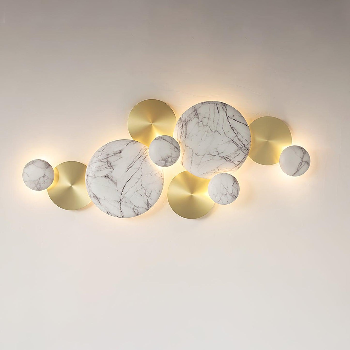 Luxury Pisco Wall Lamp L 39.3″ x H 16.1″ / L 100cm x H 41cm / Gold & Marbling Wall lamp