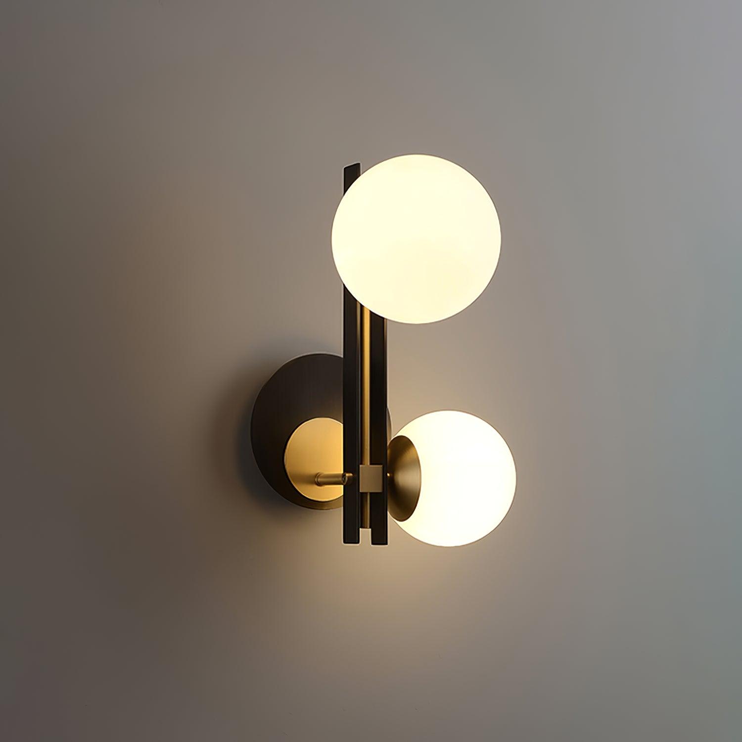Planeta Wall Lamp Dia 10.6″ x H 13.7″ / Dia 27cm x H 35cm / Brass + Black Wall lamp