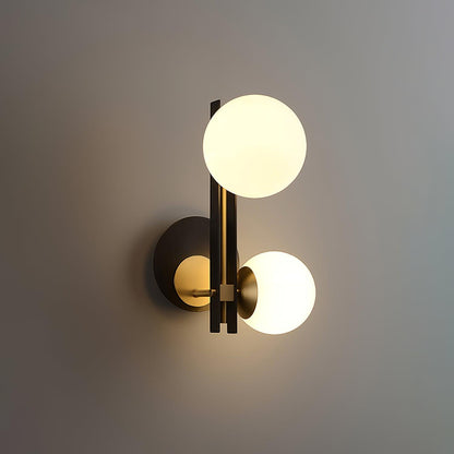 Planeta Wall Lamp Dia 10.6″ x H 13.7″ / Dia 27cm x H 35cm / Brass + Black Wall lamp