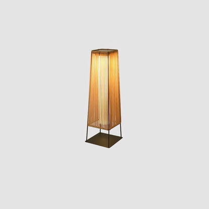 Plastic Rattan Outdoor Post Light L 9.8″ x W 9.8″ x H 35.4″ / L 25cm x W 25cm x H 90cm / Model A: Wired Version / Warm