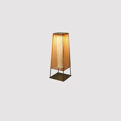 Plastic Rattan Outdoor Post Light L 9.8″ x W 9.8″ x H 26.8″ / L 25cm x W 25cm x H 68cm / Model A: Wired Version / Warm