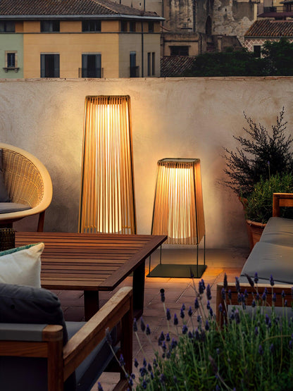Plastic Rattan Outdoor Post Light Floor lamp