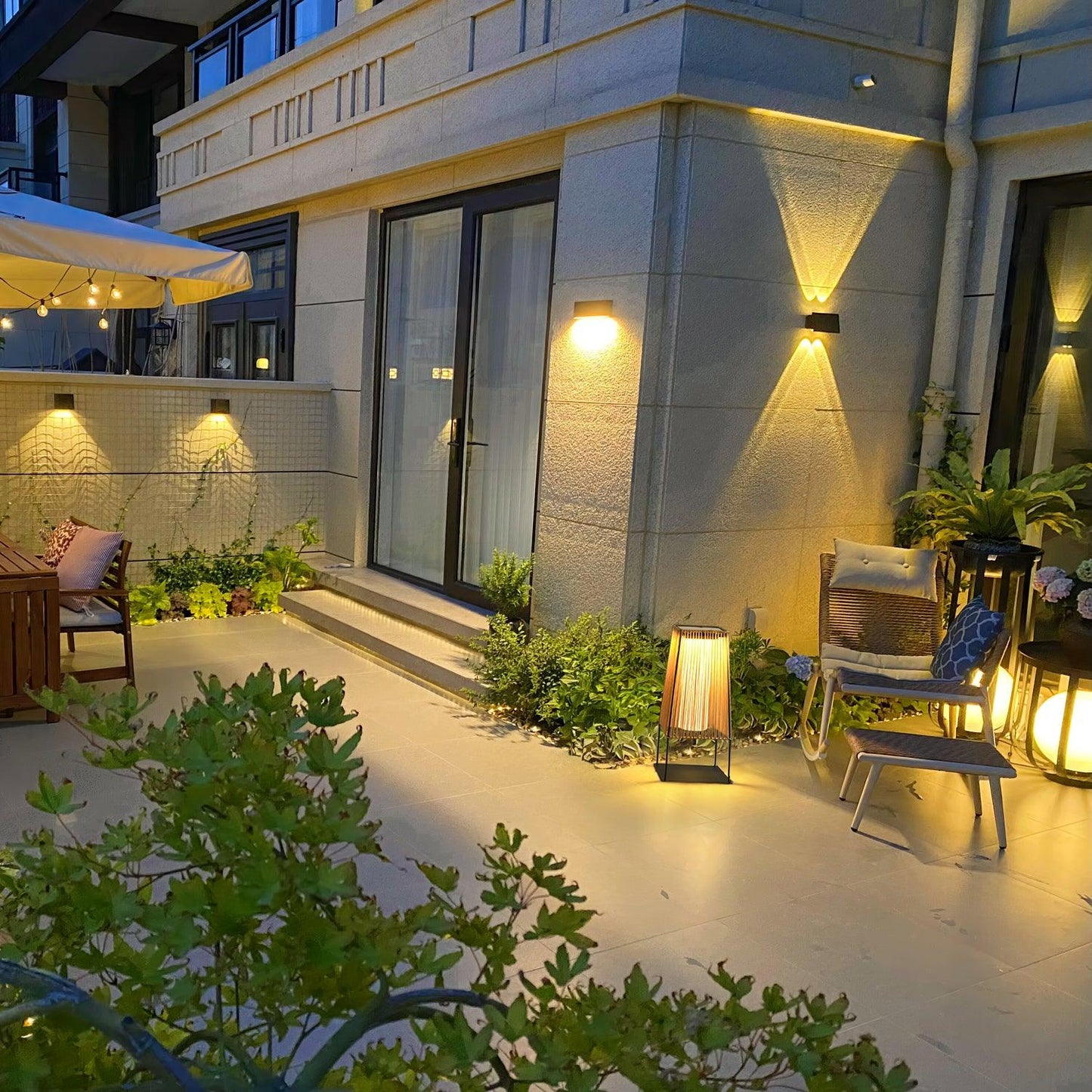 Plastic Rattan Outdoor Post Light Floor lamp