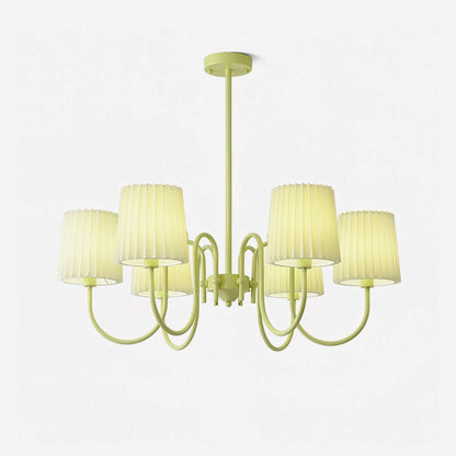 Pleated Fabric Matcha Chandelier Chandelier