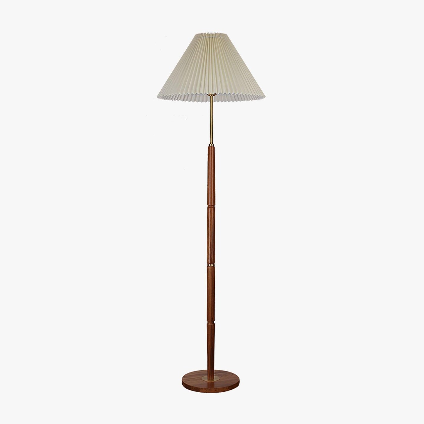 Pleated Floor Lamp Dia 17.7″ x H 57″ / Dia 45cm x H 145cm / Solid wood + White / US plug Floor lamp
