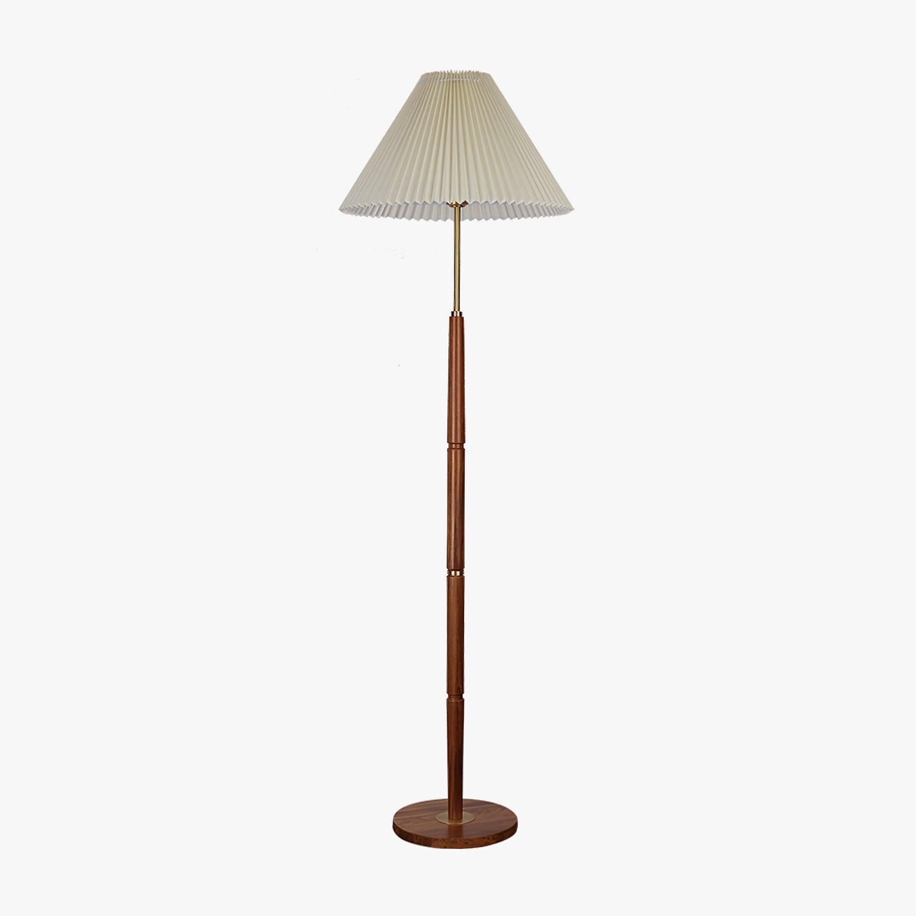 Pleated Floor Lamp Dia 17.7″ x H 57″ / Dia 45cm x H 145cm / Solid wood + White / US plug Floor lamp
