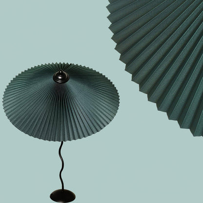 Pleated Hat Table Lamp Dia 17″ x H 29.5″ / Dia 43cm x H 75cm / Dark green / US Plug Table lamp