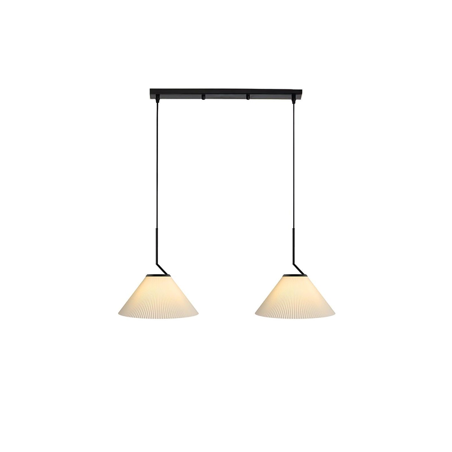 Pleated Skirt Pendant Light 2 Head Long canopy Dia 27.6″ x H 59.1″ / Dia 70cm x H 150cm / Black & Beige Pendant light