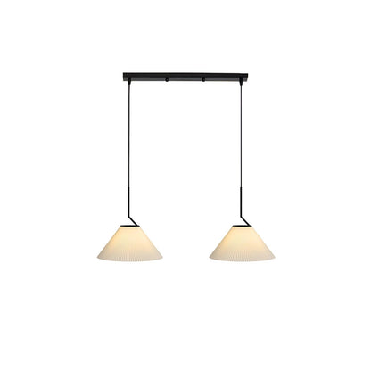 Pleated Skirt Pendant Light 2 Head Long canopy Dia 27.6″ x H 59.1″ / Dia 70cm x H 150cm / Black & Beige Pendant light