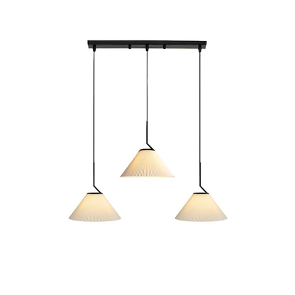 Pleated Skirt Pendant Light 3 Head Long canopy Dia 39.4″ x H 59.1″ / Dia 100cm x H 150cm / Black & Beige Pendant light