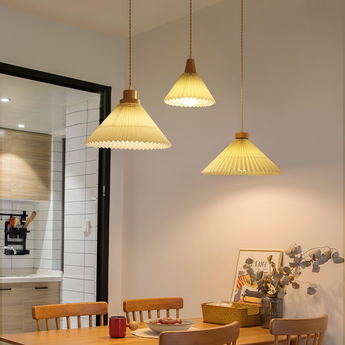 Pleated Wooden Pendant Light Pendant light