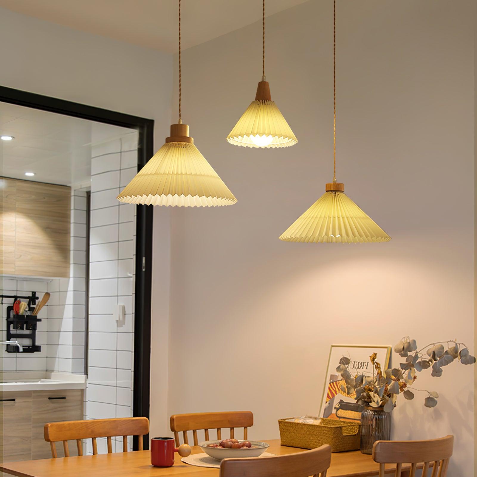 Pleated Wooden Pendant Light Pendant light