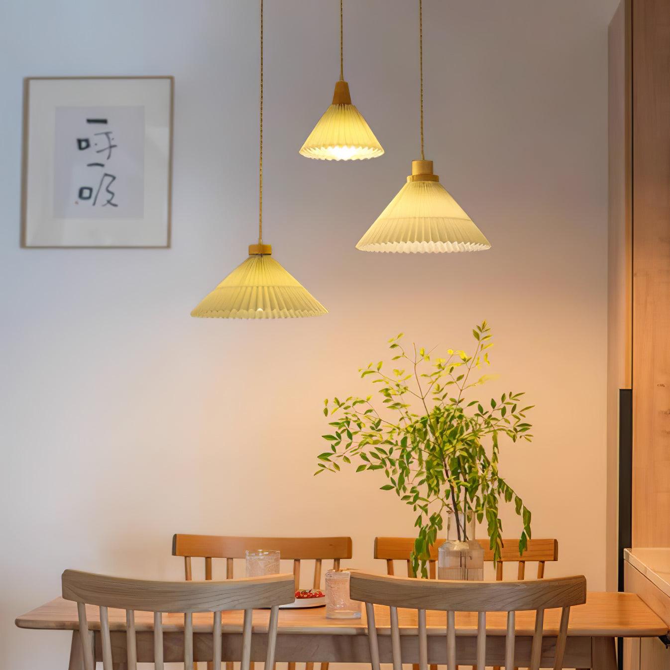Pleated Wooden Pendant Light Pendant light