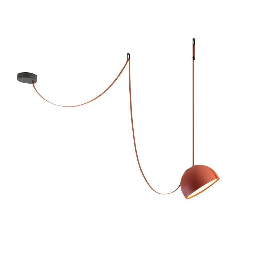 Belts Combination Leather Pendant Light 1 head Dia 47.2″ x H 31.5″ / Dia 120cm x H 80cm / Orange / Brown Leather Warm
