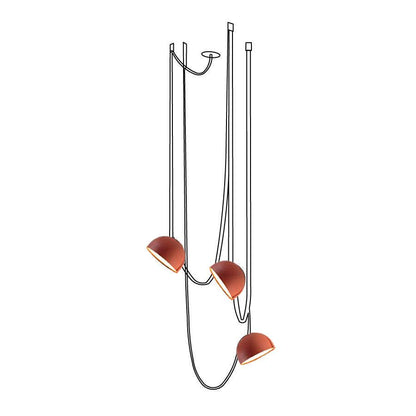 Belts Combination Leather Pendant Light 3 heads Dia 31.5″ x H 47.2″ / Dia 80cm x H 120cm / Orange / Brown Leather Warm