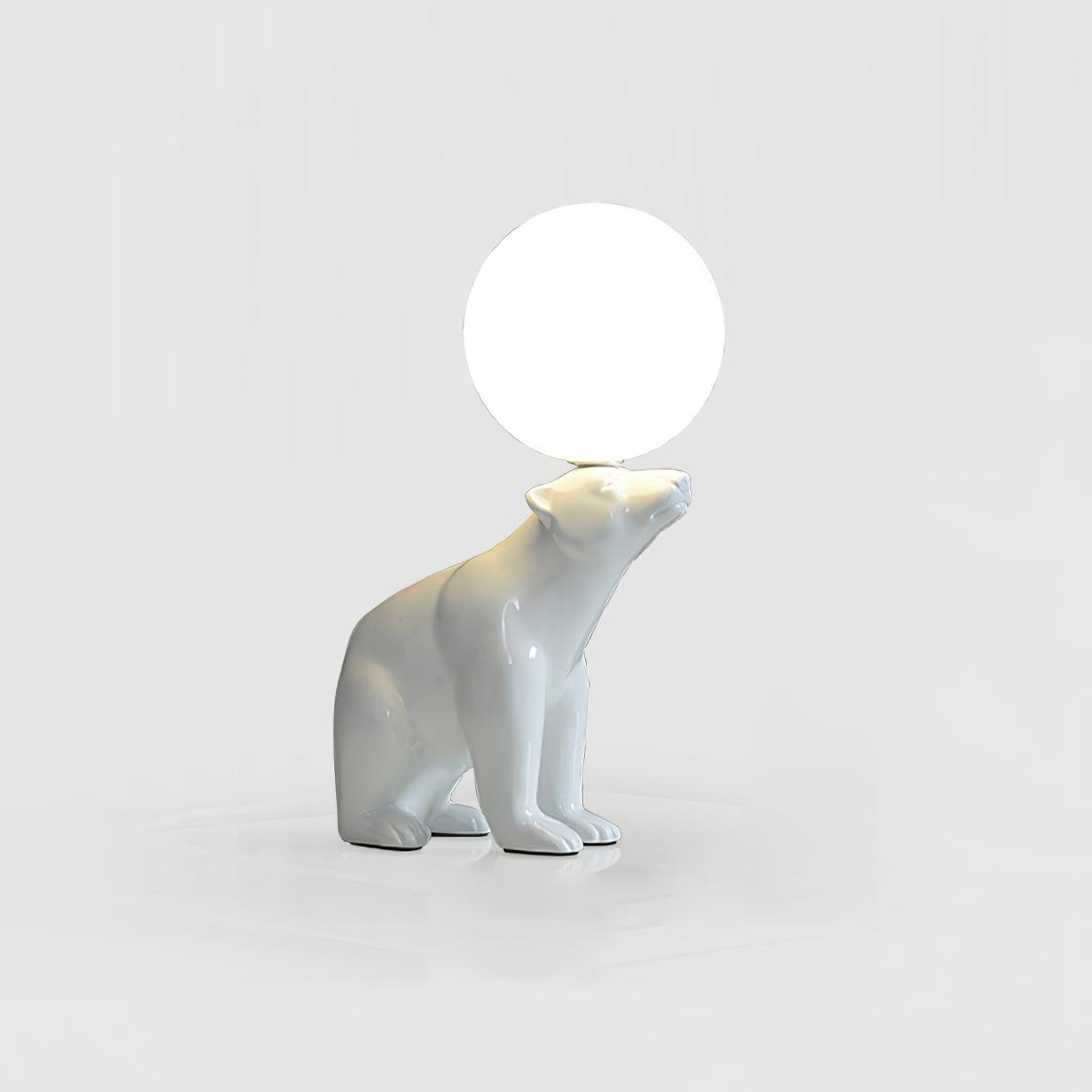 Polar Bear Table Lamp Model A: Dia 9.4″ x H 14.5″ / Dia 24cm x H 37cm / White / US plug Table lamp