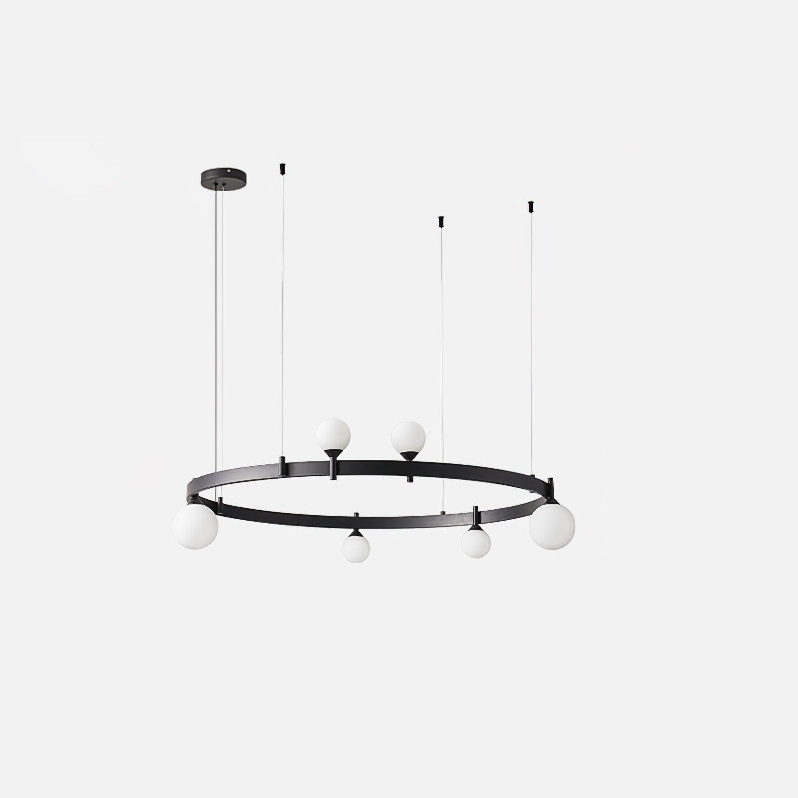 Pomi Round Chandelier Dia 32.3″ x H 9.8″ / Dia 82cm x H 25cm / Black & White Chandelier
