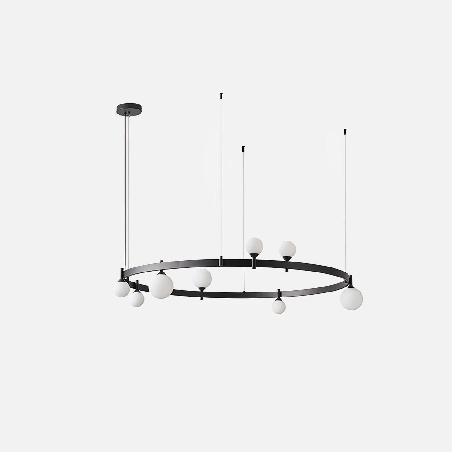 Pomi Round Chandelier Dia 40.2″ x H 9.8″ / Dia 102cm x H 25cm / Black & White Chandelier