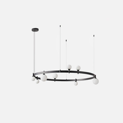 Pomi Round Chandelier Dia 40.2″ x H 9.8″ / Dia 102cm x H 25cm / Black & White Chandelier