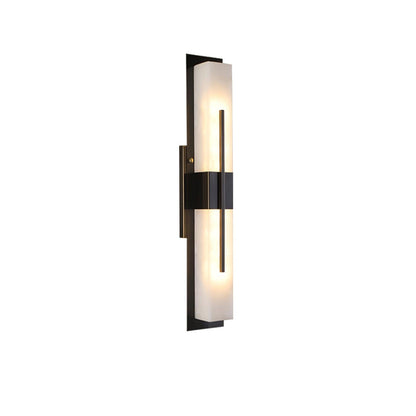 Possini Outdoor Wall Light L 3.5″ x W 5.5″ x H 27.6″ / L 9cm x W 14cm x H 70cm / Black & White / Warm Light Wall lamp