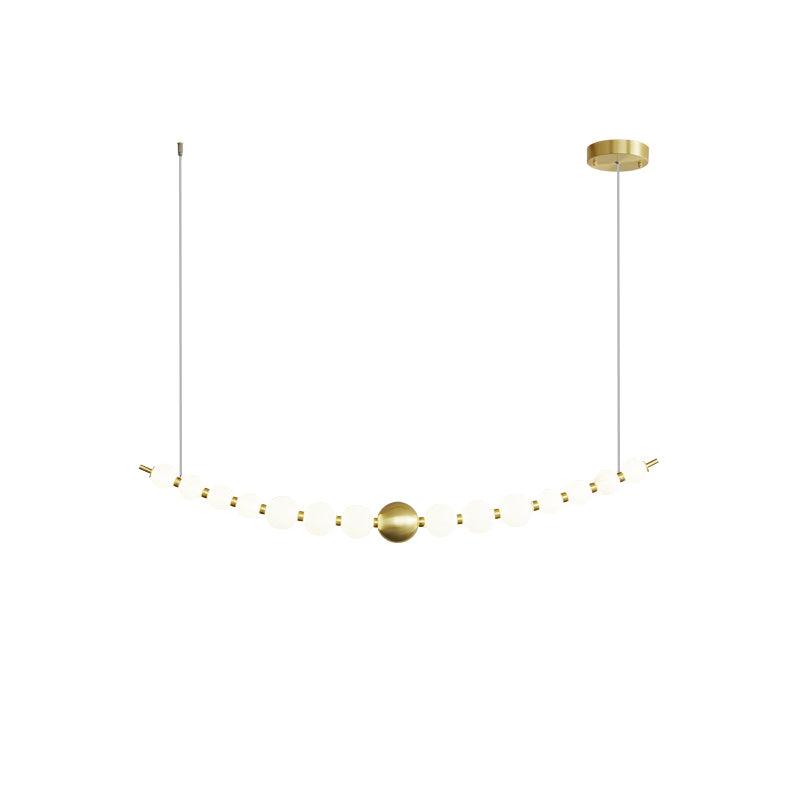 Pearl Chain Pendant Lamp Dia 49.2″ x H 5.9″ / Dia 125cm x H 15cm / Brass & White / Warm Light Pendant light