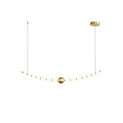 Pearl Chain Pendant Lamp Dia 49.2″ x H 5.9″ / Dia 125cm x H 15cm / Brass & White / Warm Light Pendant light
