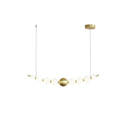 Pearl Chain Pendant Lamp Dia 31.9″ x H 5.9″ / Dia 81cm x H 15cm / Brass & White / Warm Light Pendant light