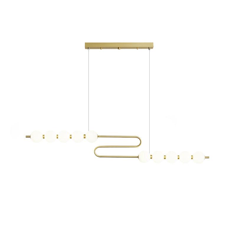 Pearl Chain Pendant Lamp Dia 47.2″ x H 11.8″ / Dia 120cm x H 30cm / Brass & White / Warm Light Pendant light