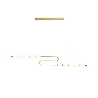 Pearl Chain Pendant Lamp Dia 47.2″ x H 11.8″ / Dia 120cm x H 30cm / Brass & White / Warm Light Pendant light