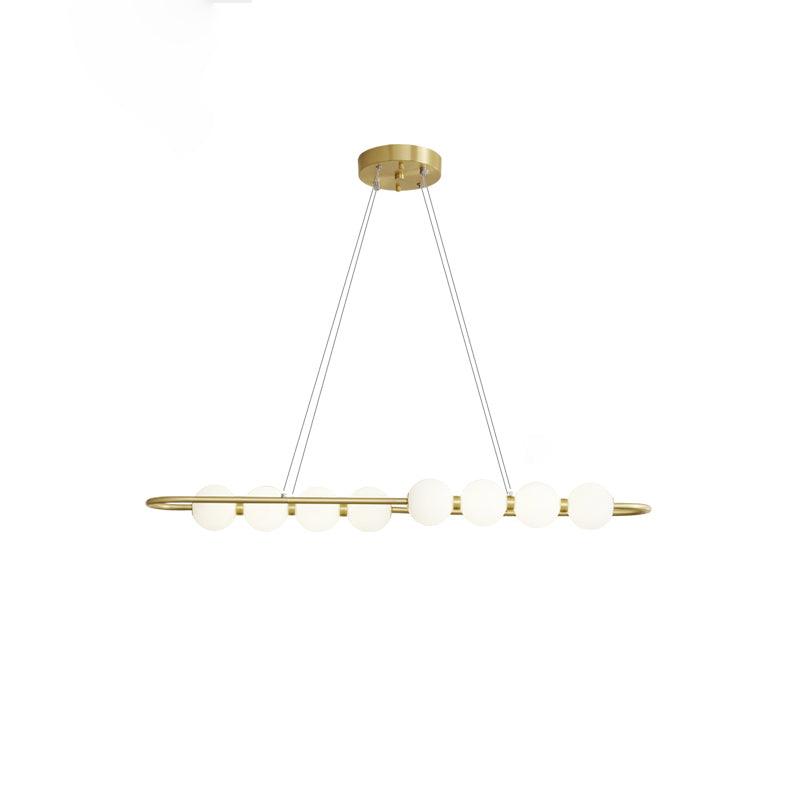 Pearl Chain Pendant Lamp Dia 33.5″ x H 5.9″ / Dia 85cm x H 15cm / Brass & White / Warm Light Pendant light