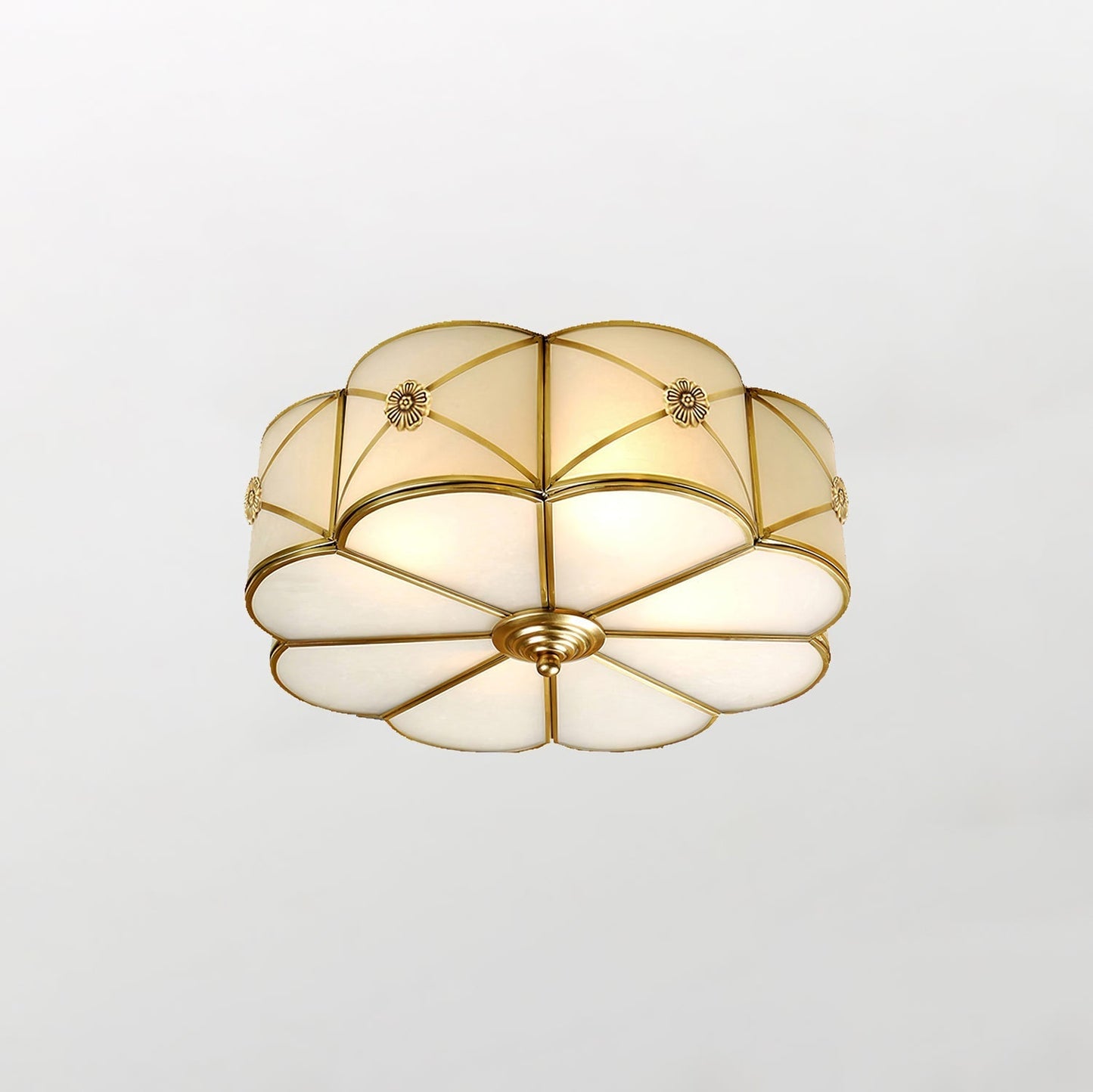 Preston Ceiling Lamp Dia 17.7″ x H 5.9″ / Dia 45cm x H 15cm / Brass & White Ceiling lamp