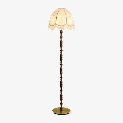 Printed Tassel Floor Lamp ? 15.7″ x H 65″ / Walnut Color & White / US Plug Floor lamp