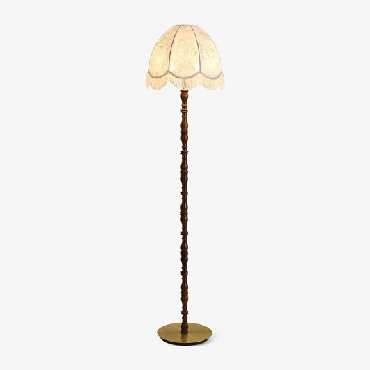 Printed Tassel Floor Lamp ? 15.7″ x H 65″ / Walnut Color & White / US Plug Floor lamp
