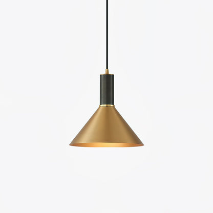 Cone Pendant Lamp Dia 9.4″ x H 7.9″ / Dia 24cm x H 20cm / Brass & Black Pendant light