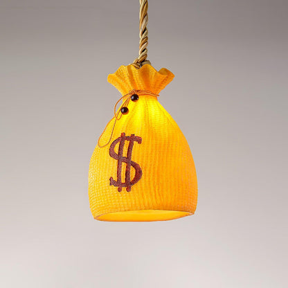 Prosperity Pouch Resin Pendant Lamp Model A Dia 9.1″ x H 12.2″ / Dia 23cm x H 31cm / Orange Pendant light