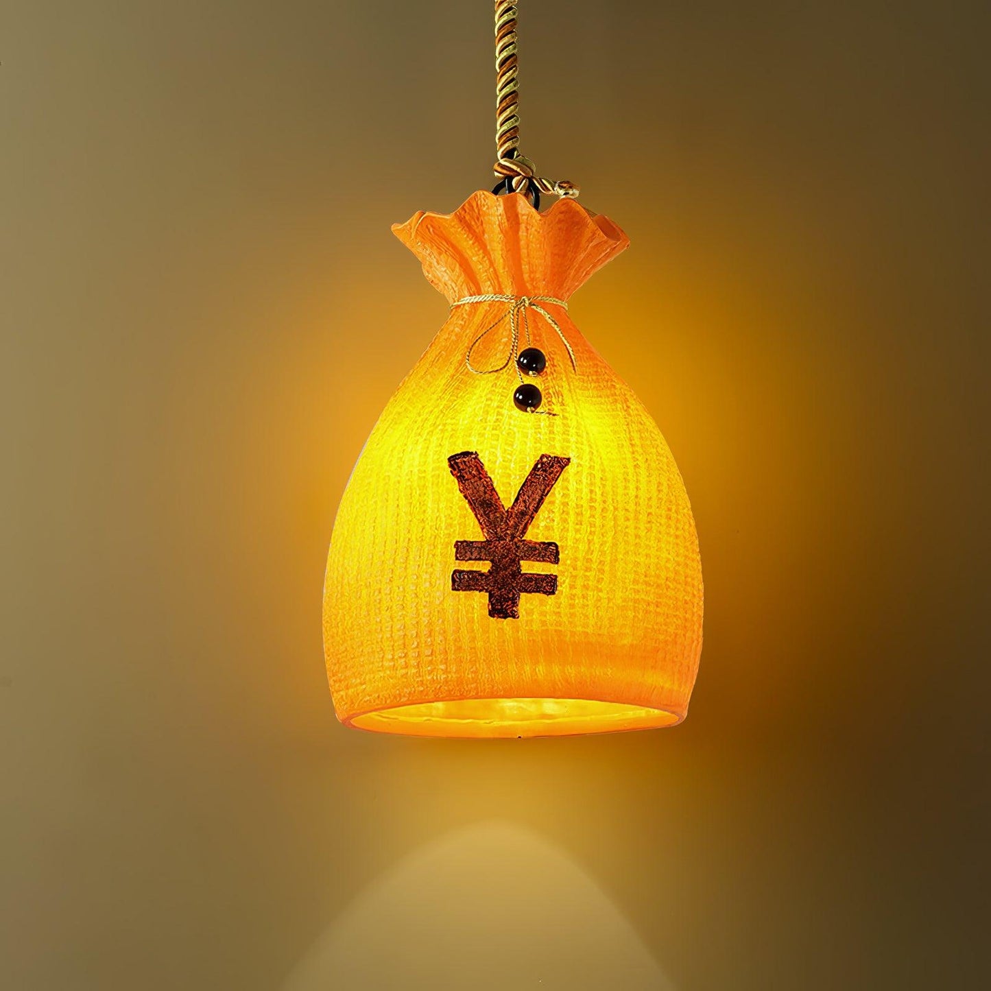 Prosperity Pouch Resin Pendant Lamp Model B Dia 9.1″ x H 12.2″ / Dia 23cm x H 31cm / Orange Pendant light