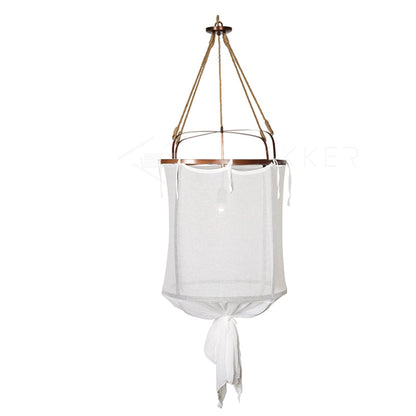 Provence Linen Pendant Light ? 13.8″ x H 19.7″ / Dia 35cm x H 50cm / Copper & White Pendant light