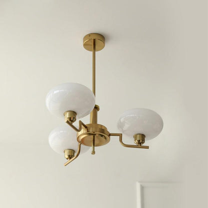 Puja Chandeliers 3 heads Dia 21.7″ x H 9.4″ / Dia 55cm x H 24cm / Copper plating + White Chandelier