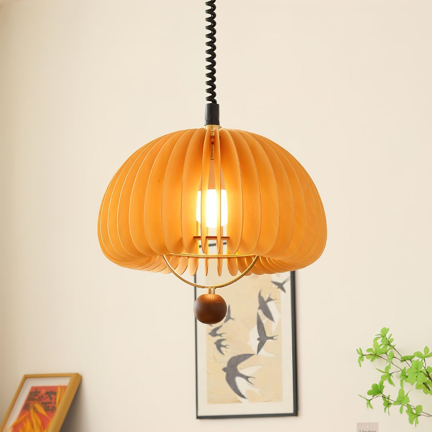 Pumpkin Adjustable Pendant Light Dia 17.7″ x H 17.7″ / Orange Pendant light